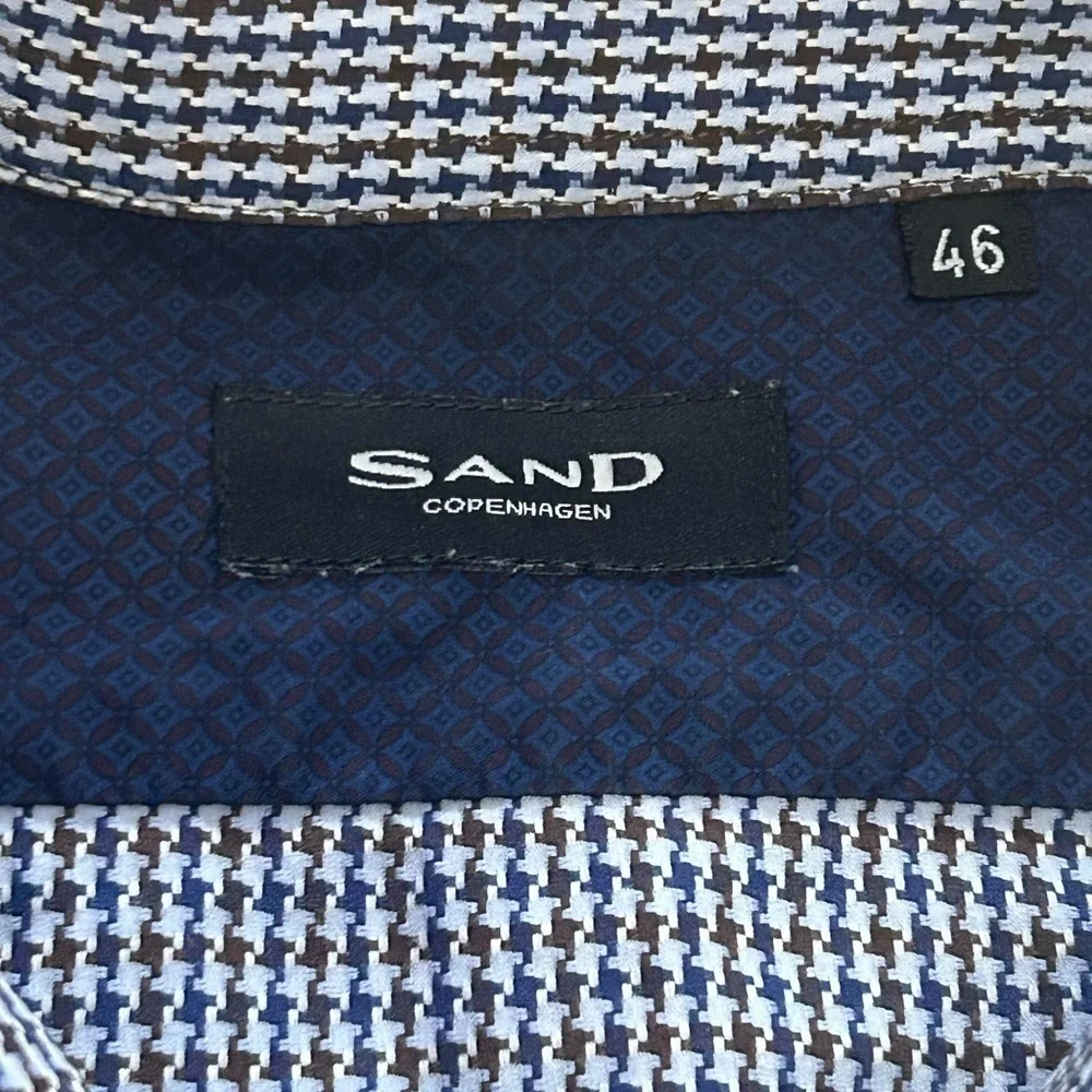 Sand Copenhagen Men’s Size 46 Houndstooth Check Shirt - Picture 3 of 6